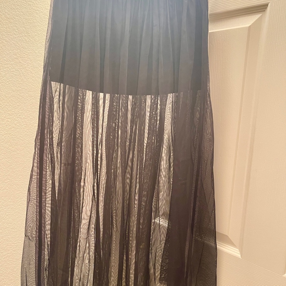 Elegant Black Sheer Skirt
